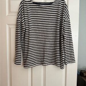 J. Jill Navy and White Striped Top